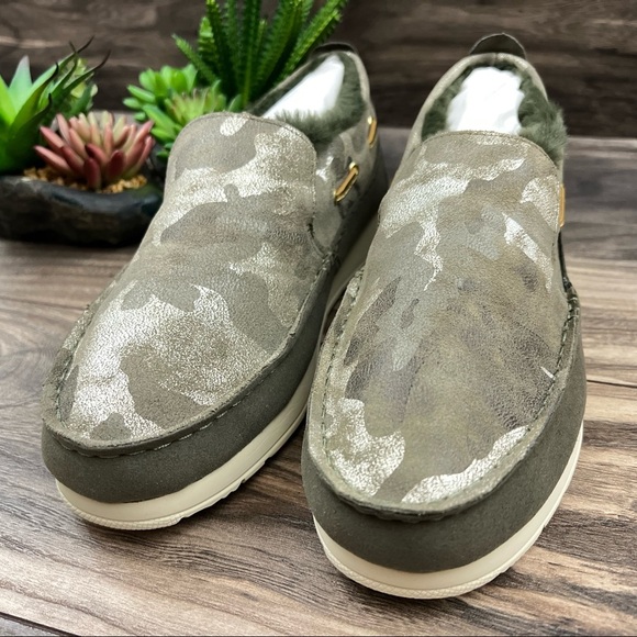 NEW Sperry Moc Sider Metallic Camo Indoor Outdoor Moc Sneaker Faux Fur 8M 39 - Picture 3 of 11
